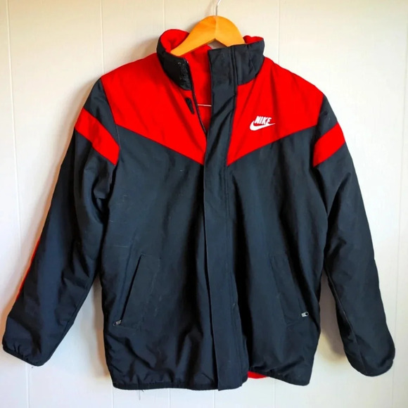 Nike Reversible Midweight Jacket in Red Black Boys 14/16 Vintage Y2K - Picture 1 of 7